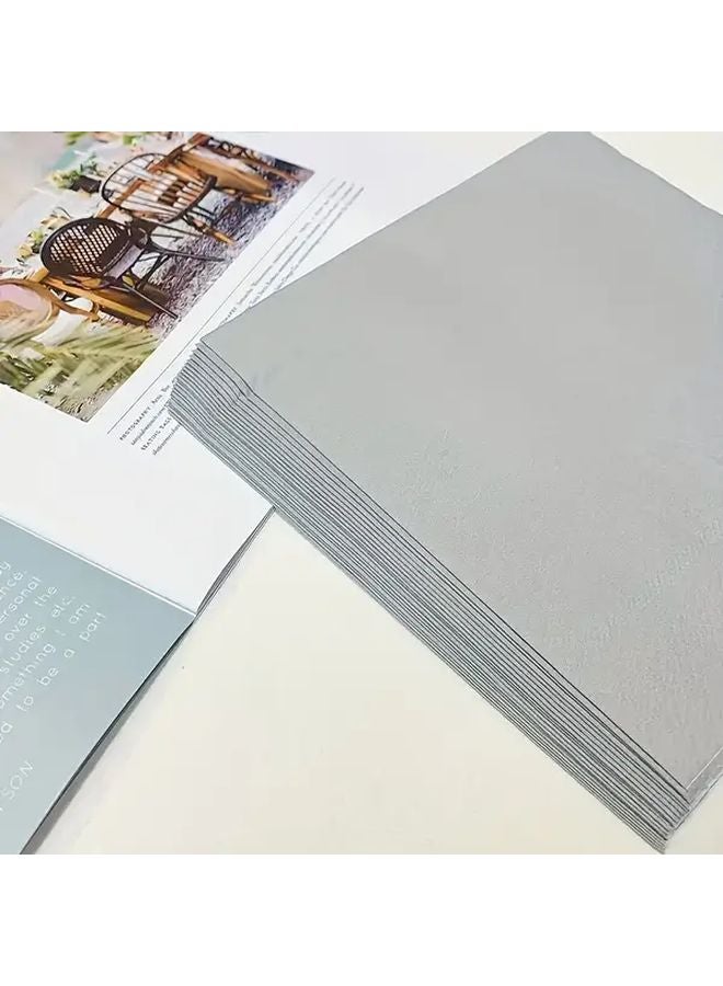 100pcs Premium Grey 2 Ply Disposable Paper Napkins 5x5 Inch For Parties Weddings Events - Image 5